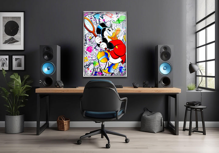 Funny Duck Glass Wall Art custom glass pictures, glass art prints
