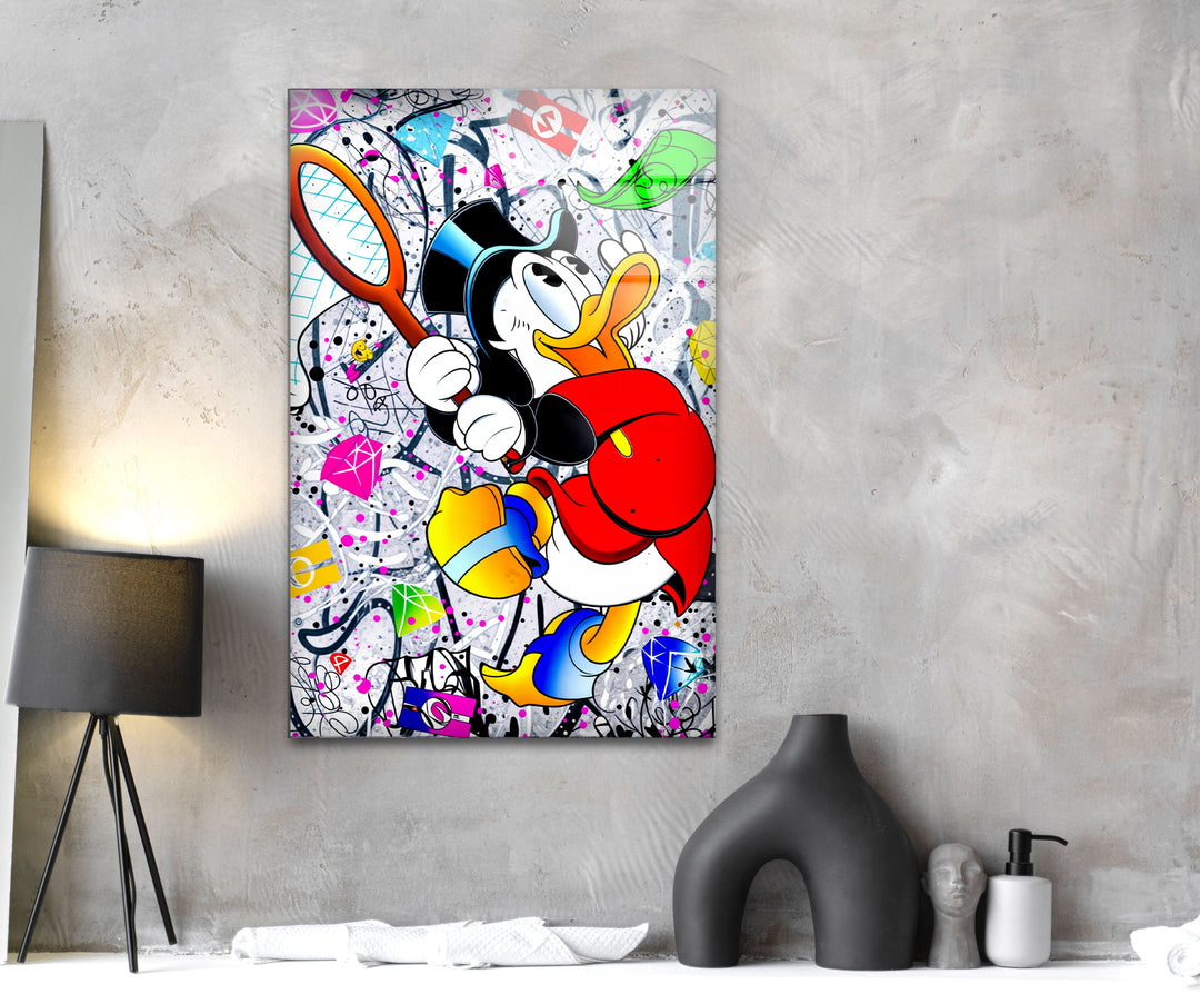 Funny Duck Glass Wall Art custom glass photo prints, large glass prints

