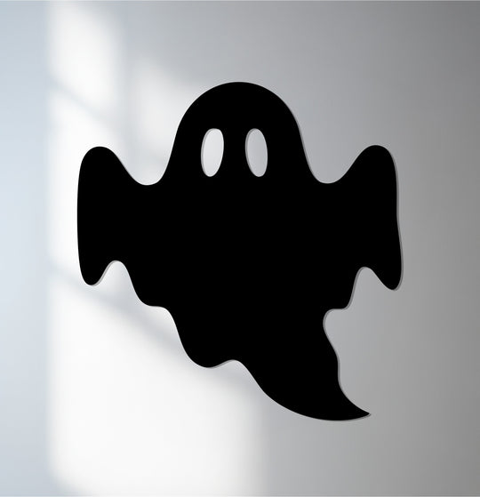 Visual rhythm is created as this minimalist decorative metal art of a ghost casts a subtle shadow on the wall, adding an extra dimension to this Halloween wall art.