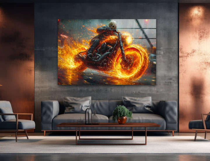 Ghost Rider Glass Wall Art