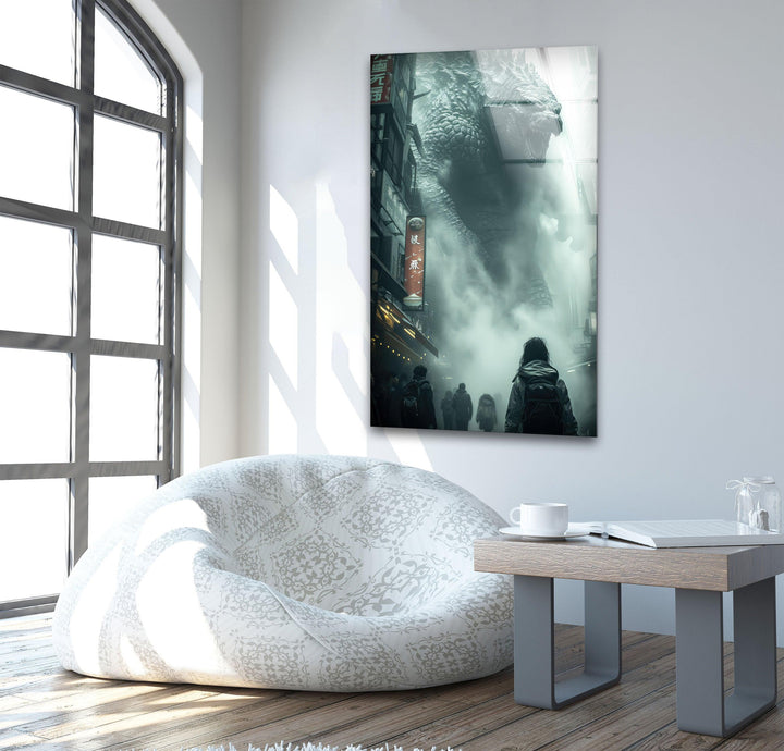 Godzilla Glass Print Wall Art Pieces