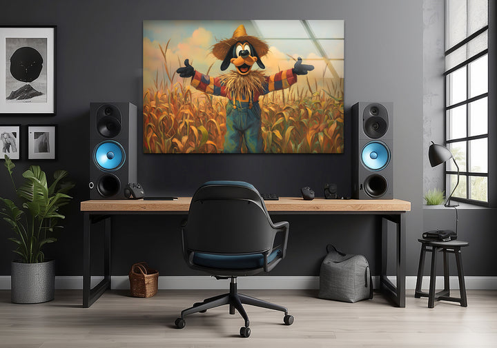 Goofy Farmer Glass Wall Art Glass Printing Wall Art, Print photos on glass