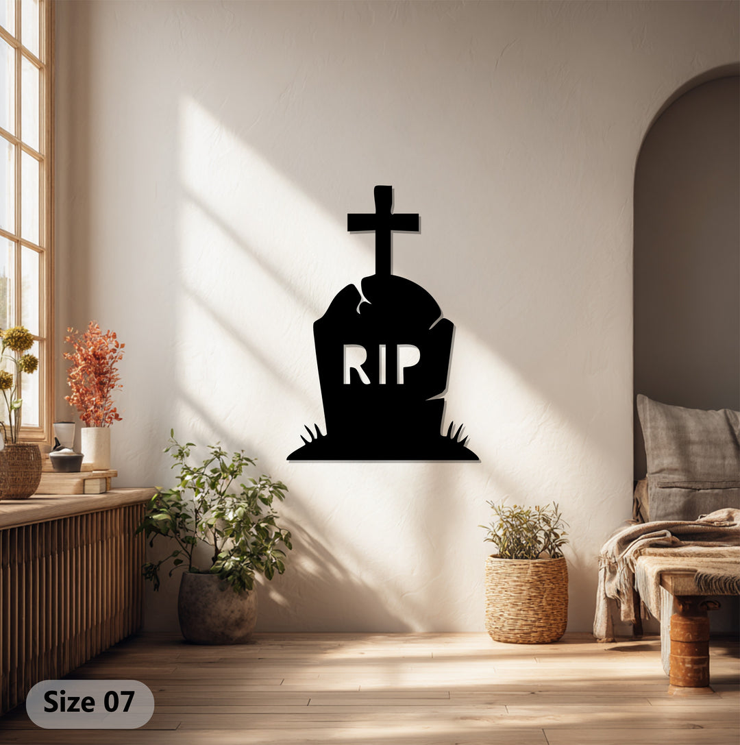 Scary tombstone metal wall hanging for modern homes