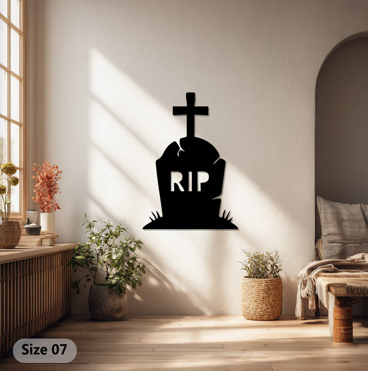 Scary tombstone metal wall hanging for modern homes