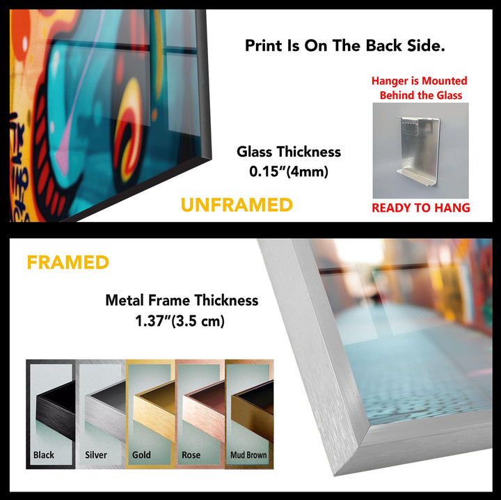 Graffiti Wall Tempered Glass Wall Art - MyPhotoStation