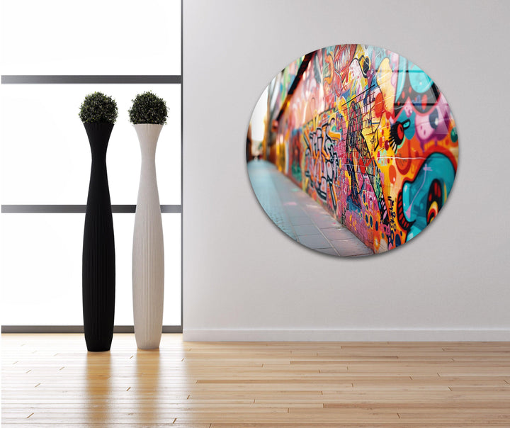 Graffiti Wall Tempered Glass Wall Art - MyPhotoStation