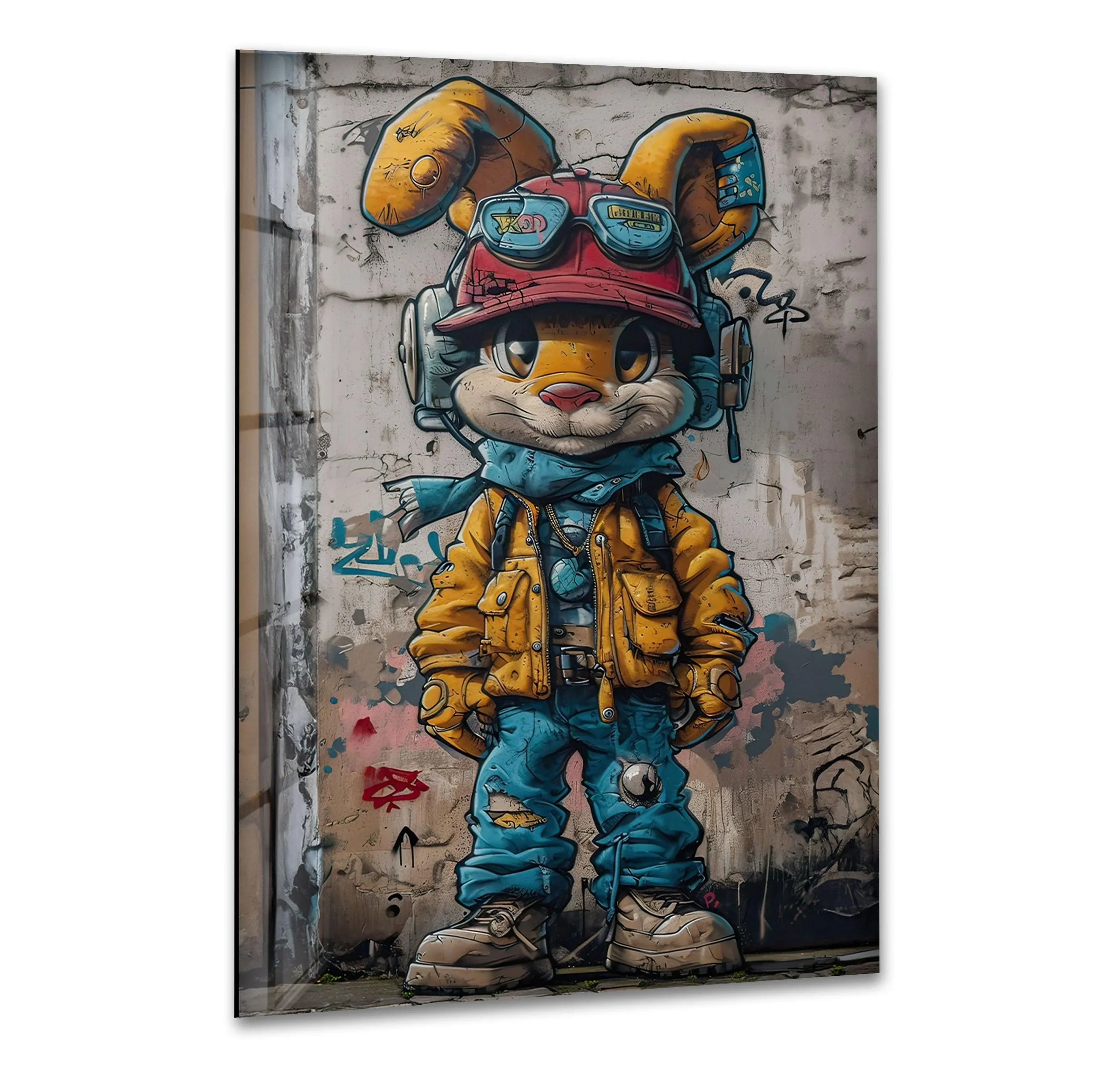 Rabbit Graffiti Wall Art – Bold Street Style Decor – MyPhotoStation