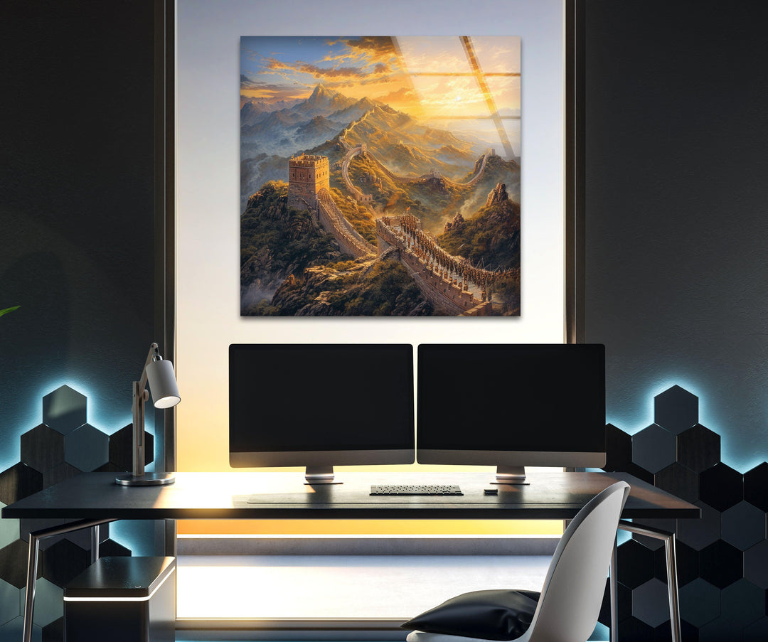 Great Wall of The China Glass Wall Art photo print on glass, prints on glass wall art
