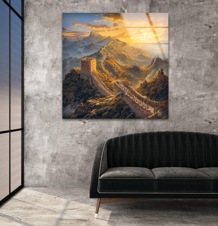 Great Wall of The China Glass Wall Art glass pictures for Wall, glass prints wall art
