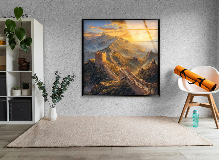 Great Wall of The China Glass Wall Art custom glass pictures, glass art prints
