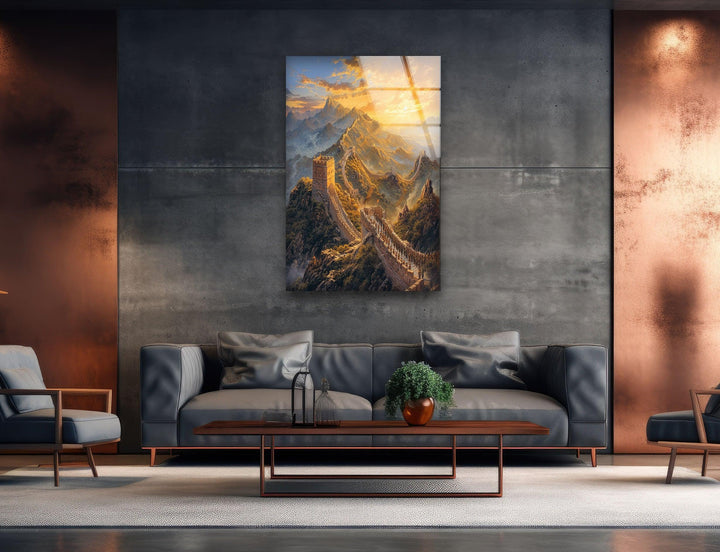 Great Wall of The China Glass Wall Art custom glass photo prints, large glass prints
