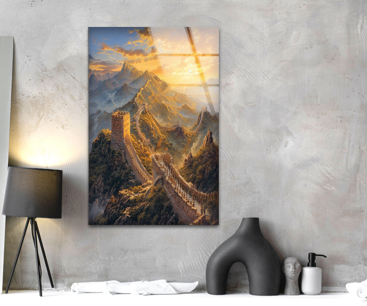 Great Wall of The China Glass Wall Art art glass wall art, glass wall art pictures
