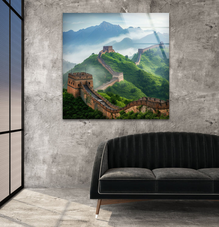 Great Wall of China Glass Wall Art glass pictures for Wall, glass prints wall art
