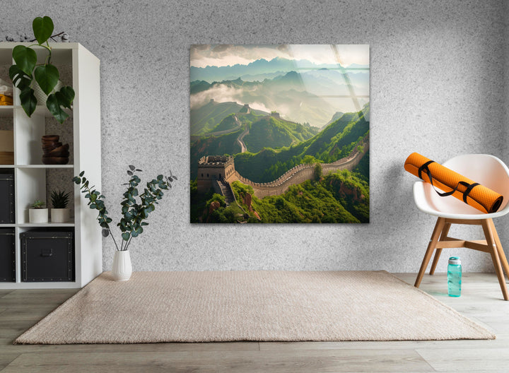 Wall of China Glass Wall Art glass art painting, glass art for the Wall
