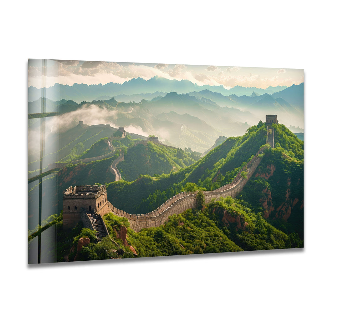 Wall of China Glass Wall Art print picture on glass, Tempered Glass Wall Art
