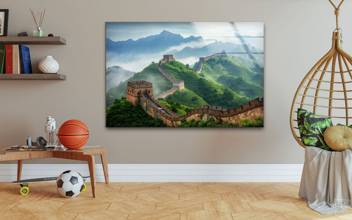 Great Wall of China Glass Wall Art print on glass, glass printed photos
