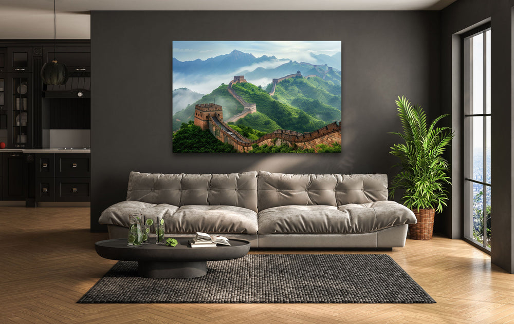 Great Wall of China Glass Wall Art glass image printing, glass prints from photos
