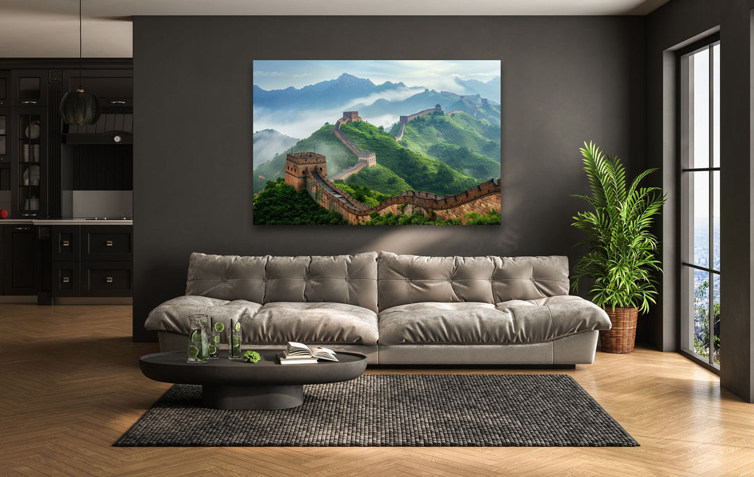 Great Wall of China Glass Wall Art glass image printing, glass prints from photos
