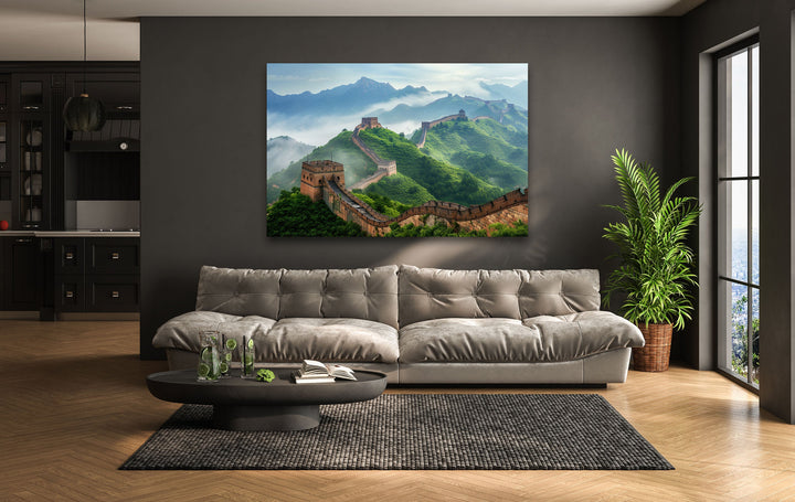 Great Wall of China Glass Wall Art glass image printing, glass prints from photos
