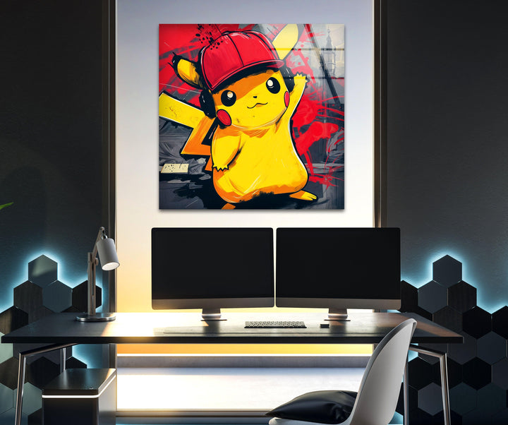 Gta Pikachu Glass Wall Art Glass Printing Wall Art, Print photos on glass
