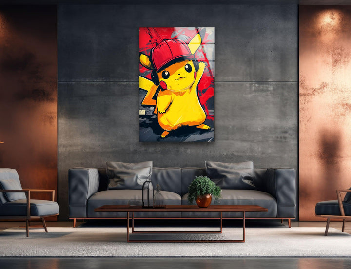 Gta Pikachu Glass Wall Art glass image printing, glass prints from photos
