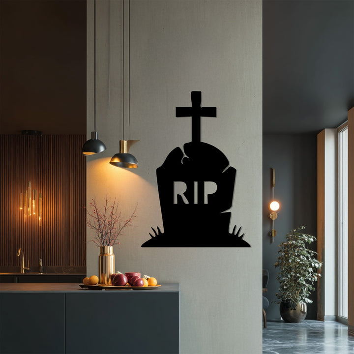 Black metal grave art décor Halloween theme