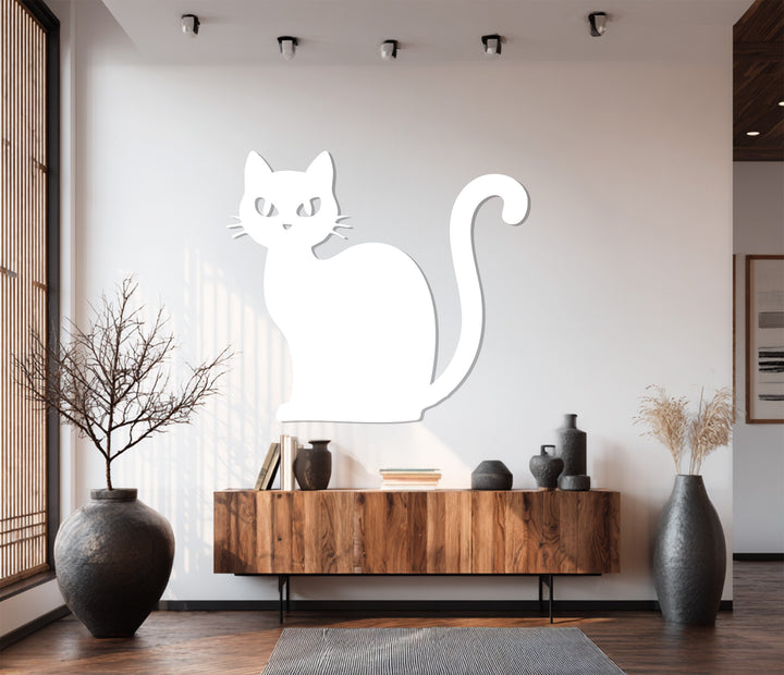 Elegant black cat wall décor metal art for modern homes