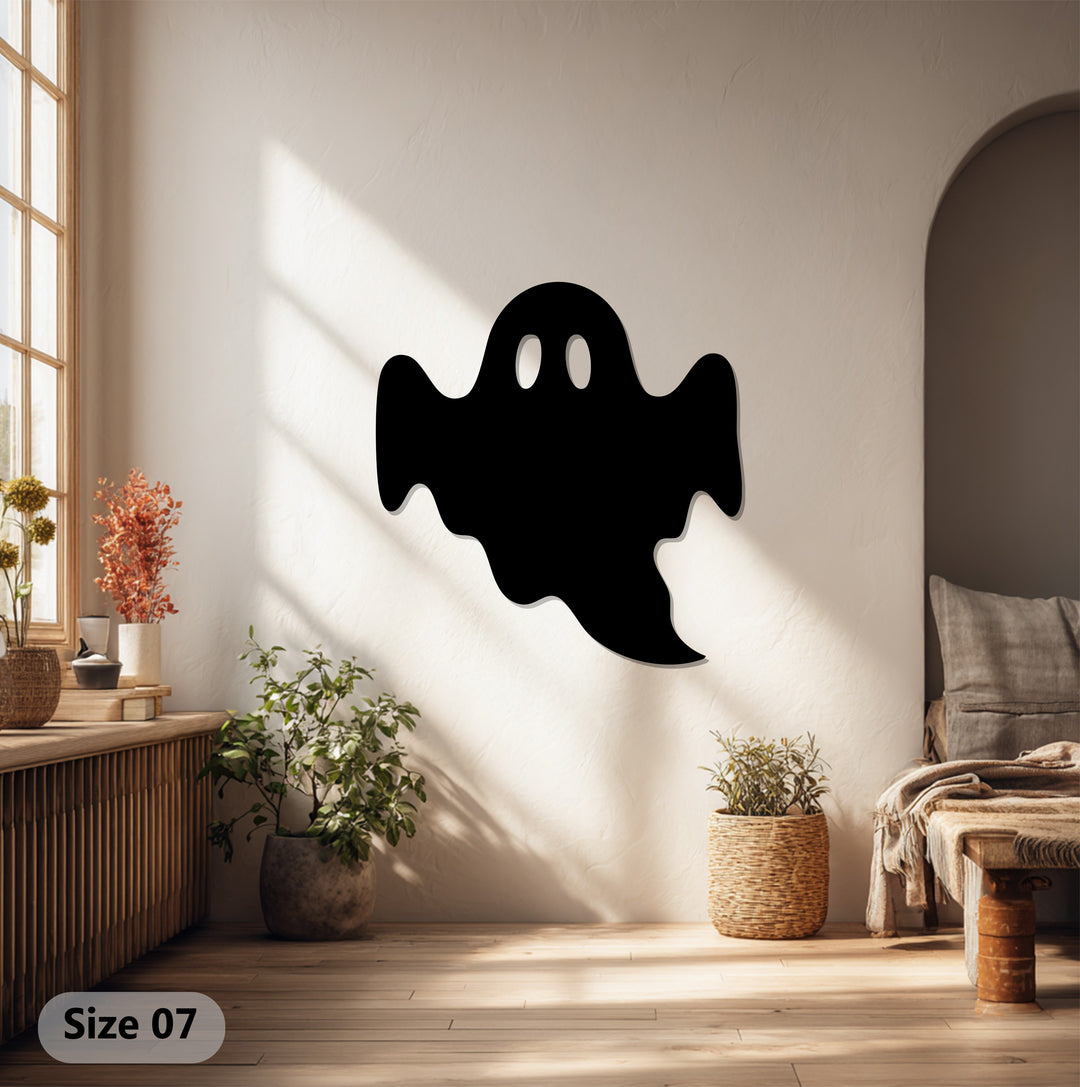 Spooky ghost metal décor piece for Halloween party walls
