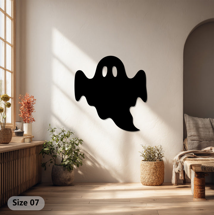 Spooky ghost metal décor piece for Halloween party walls