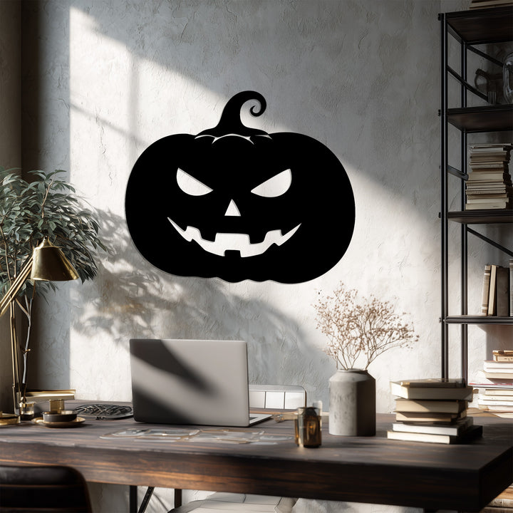 Gothic pumpkin metal wall decoration for Halloween homes