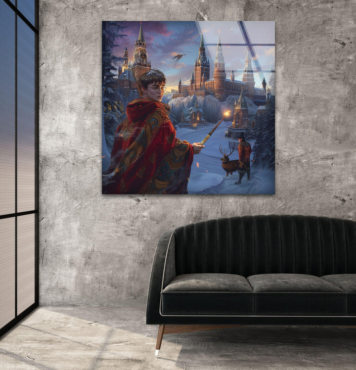 Harry Potter Hogwarts Glass Wall Art, large glass photo prints, glass wall photos