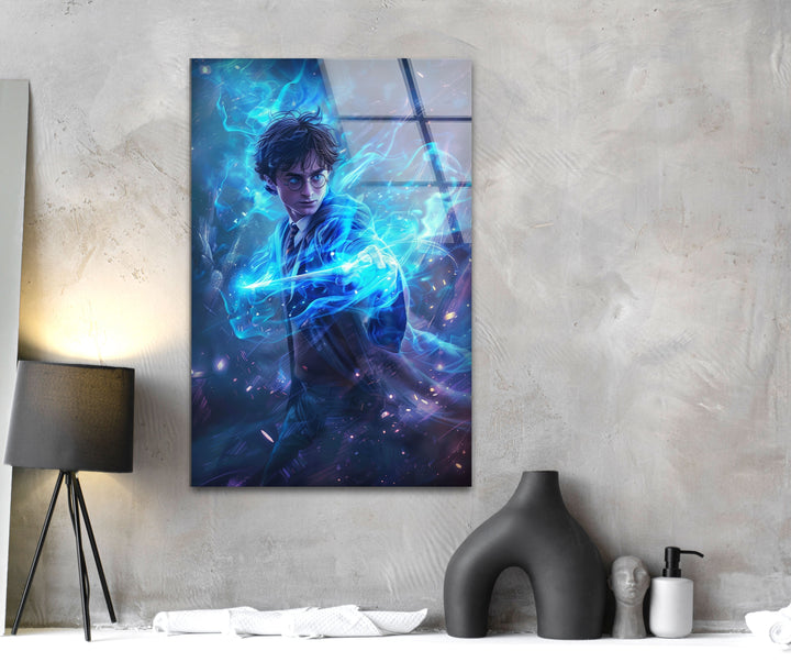 Harry Potter Lightning Glass Wall Art print picture on glass, Tempered Glass Wall Art
