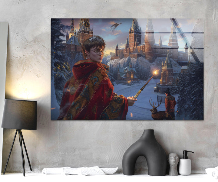 Harry Potter Hogwarts Glass Wall Art, Glass Printing Wall Art, Print photos on glass