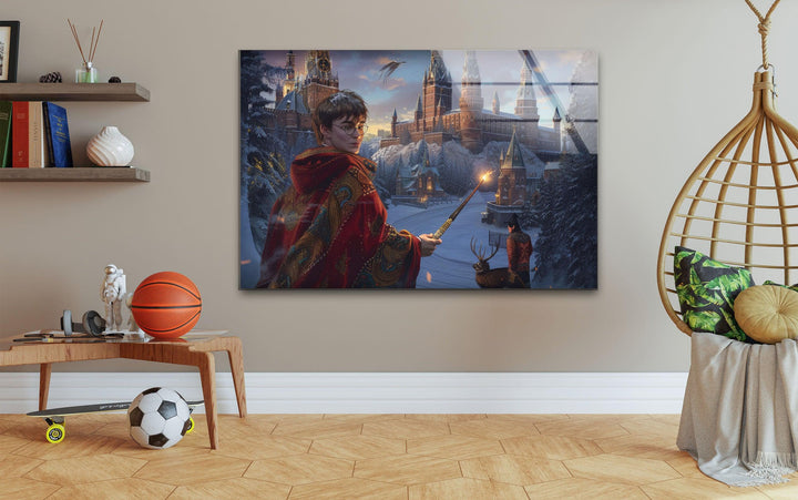 Harry Potter Hogwarts Glass Wall Art, custom glass photo prints, large glass prints