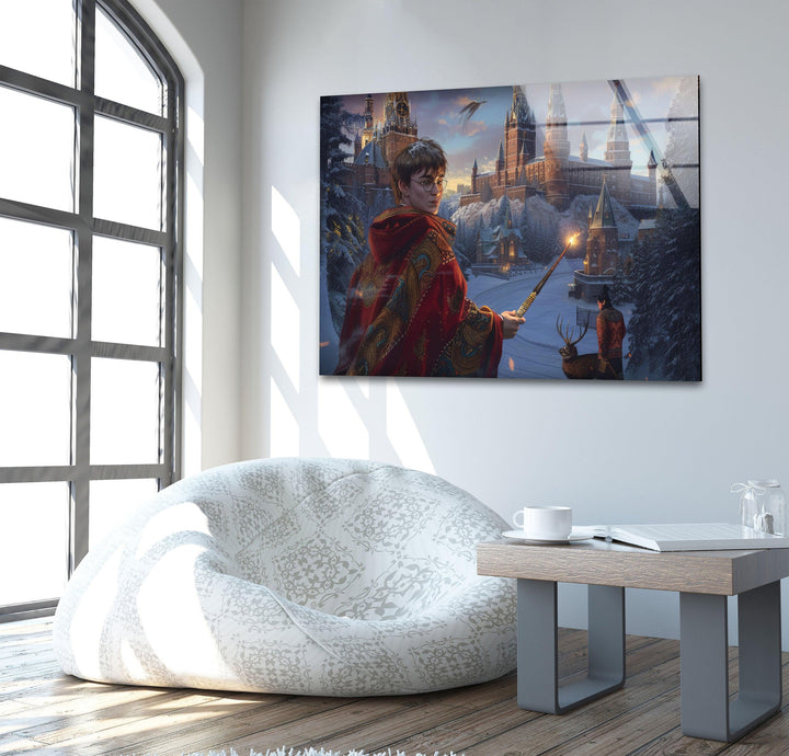 Harry Potter Hogwarts Glass Wall Art, photo print on glass, prints on glass wall art