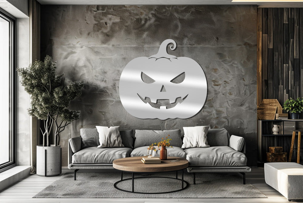 Modern pumpkin metal wall art for spooky home style