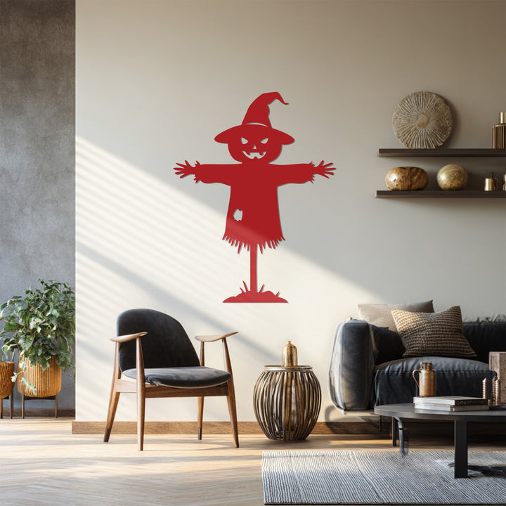 Haunted house wall art scarecrow metal artwork