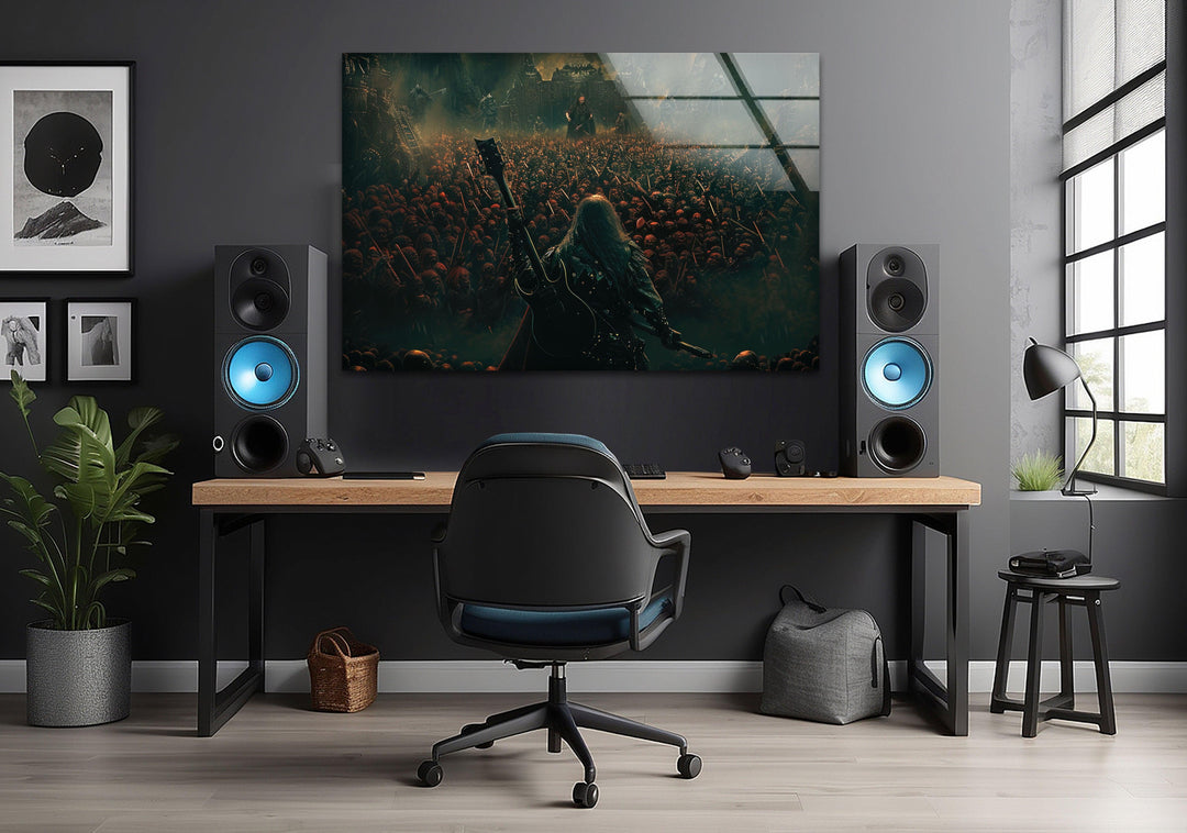 Heavy Metal Music Concert Tempered Glass Wall Art - MyPhotoStation