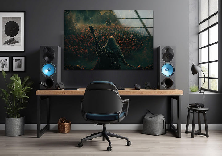 Heavy Metal Music Concert Tempered Glass Wall Art - MyPhotoStation