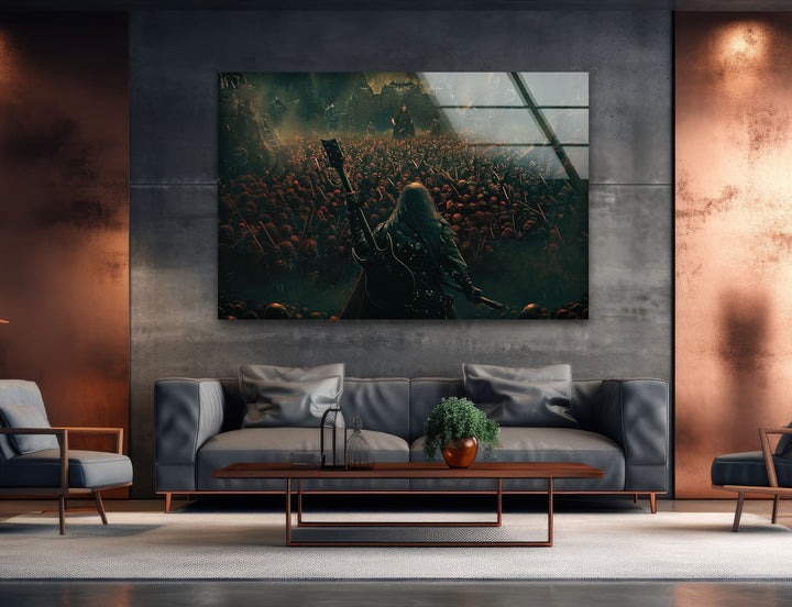 Heavy Metal Music Concert Tempered Glass Wall Art - MyPhotoStation