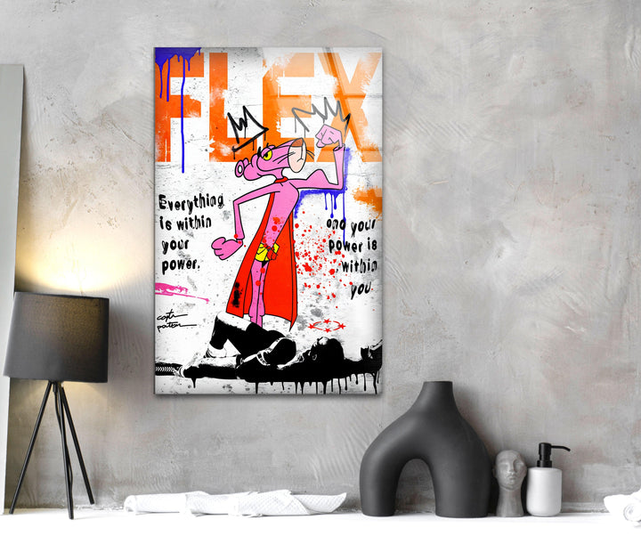 Hero Panther Glass Wall Art picture on glass wall art, photos printed on glass
