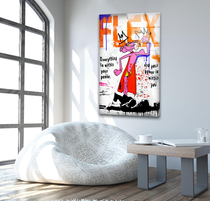 Hero Panther Glass Wall Art print picture on glass, Tempered Glass Wall Art

