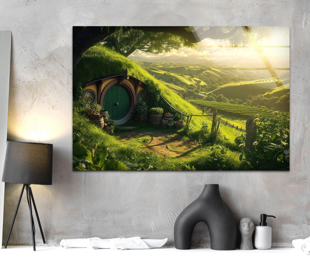 Hobbit House Glass Wall Artwork