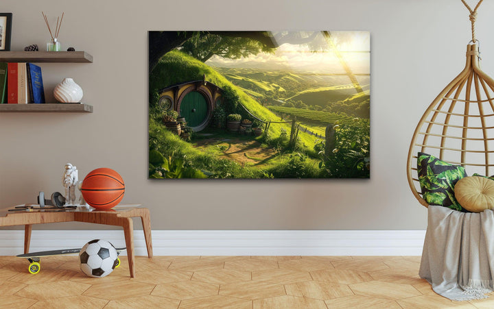 Hobbit House Glass Wall Art 