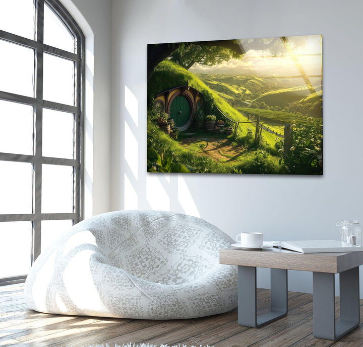 Hobbit House Modern Wall Art on Glass