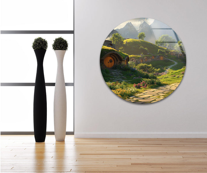 Hobbit Village Glass Wall Art glass wall decor, glass wall art decor
