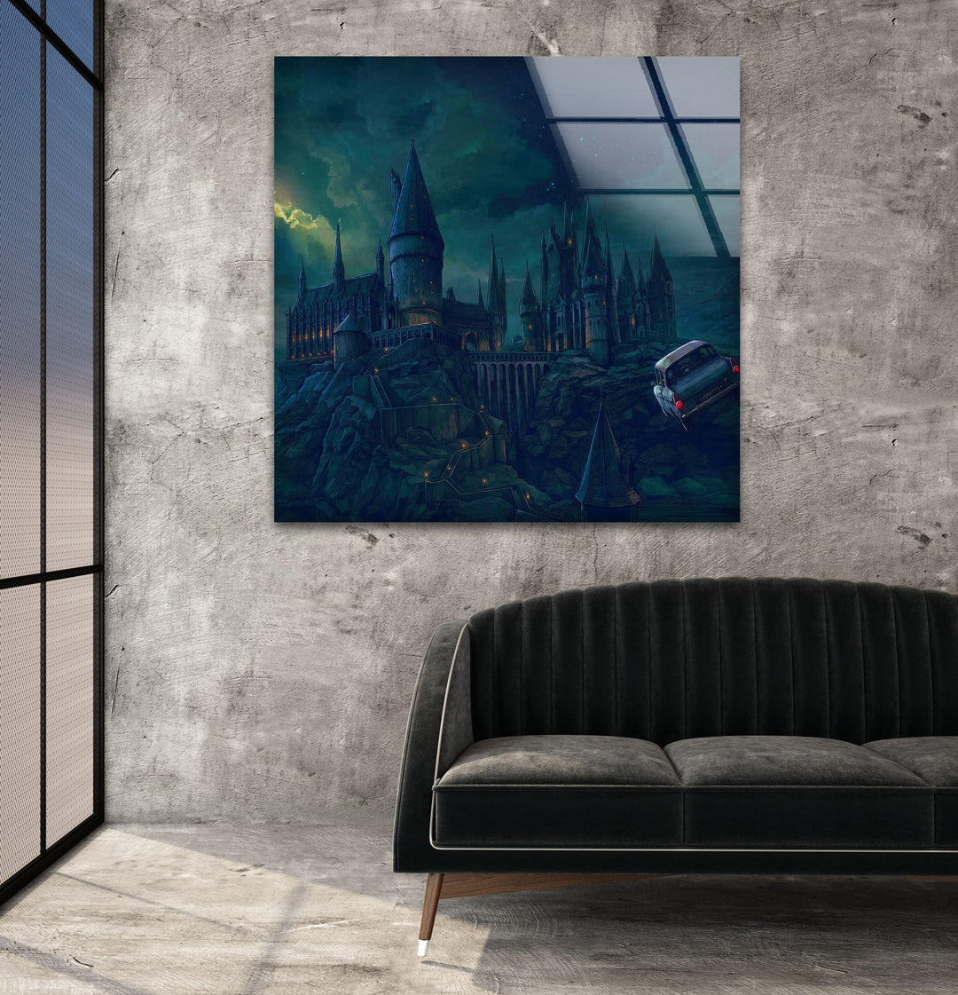 Hogwarts Castle Glass Wall Art custom glass photo prints, large glass prints
