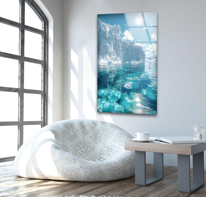 Iceberg Landscape Glass Wall Art Glass Printing Wall Art, Print photos on glass

