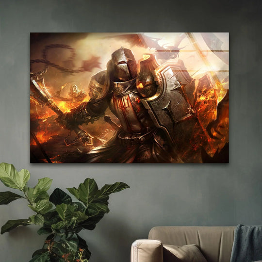 Epic Fantasy Warrior Glass Wall Art glass wall decor, glass wall art decor
