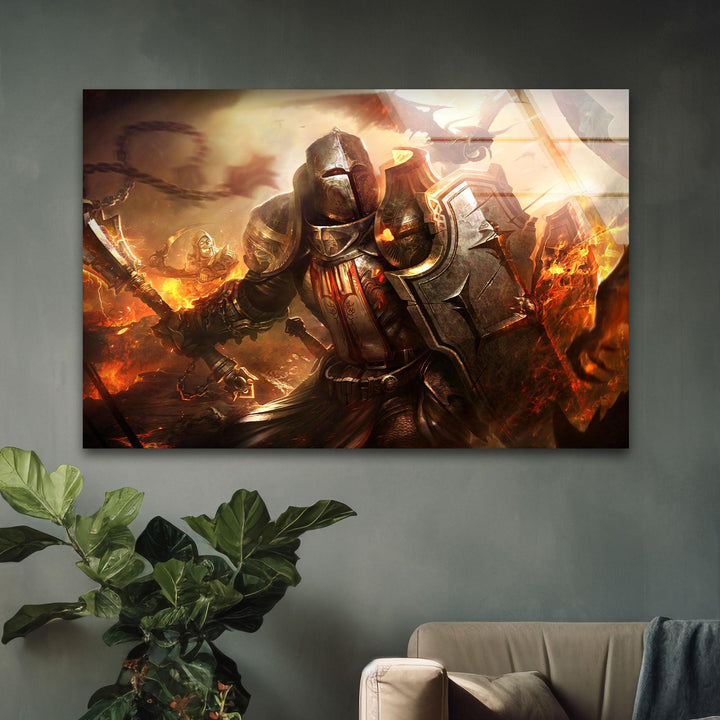 Diablo 3 Warrior Glass Wall Art glass wall decor, glass wall art decor
